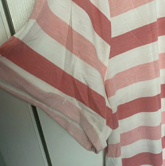 Torrid "Live & Love" Pink & White Stripe Tee Size 3 - Picture 4 of 6